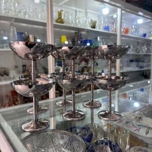 Juego de 12 copas para brindis o postre metalicas
