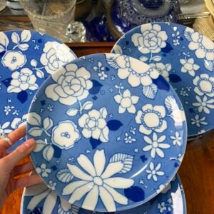 Juego de 8 platos playos porcelana MARLY