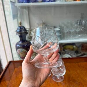Juego de 6 copas de cristal súper tallado para cognac