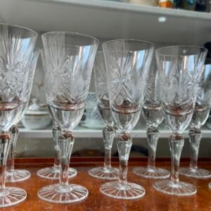 Juego de 10 copas de cristal súper tallado