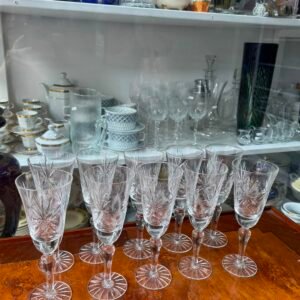 Juego de 10 copas de cristal súper tallado