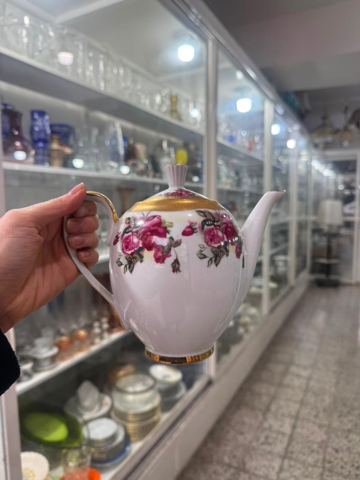 Juego de café porcelana tsuji pintado a mano con oro - Imagen 9
