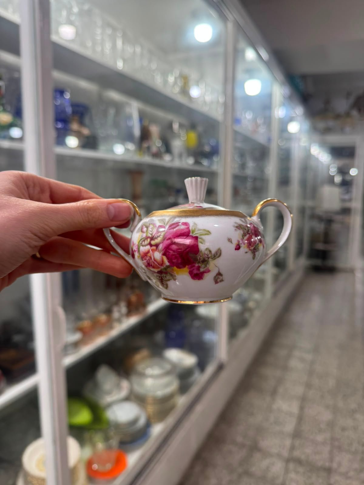 Juego de café porcelana tsuji pintado a mano con oro - Imagen 8