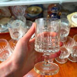 Juego de 11 copas de cristal súper tallado san carlos