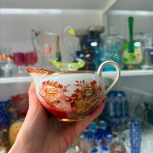 Lechera porcelana tsuji pintada a mano con oro