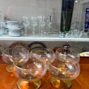 Set de 5 copas para postre con dorado