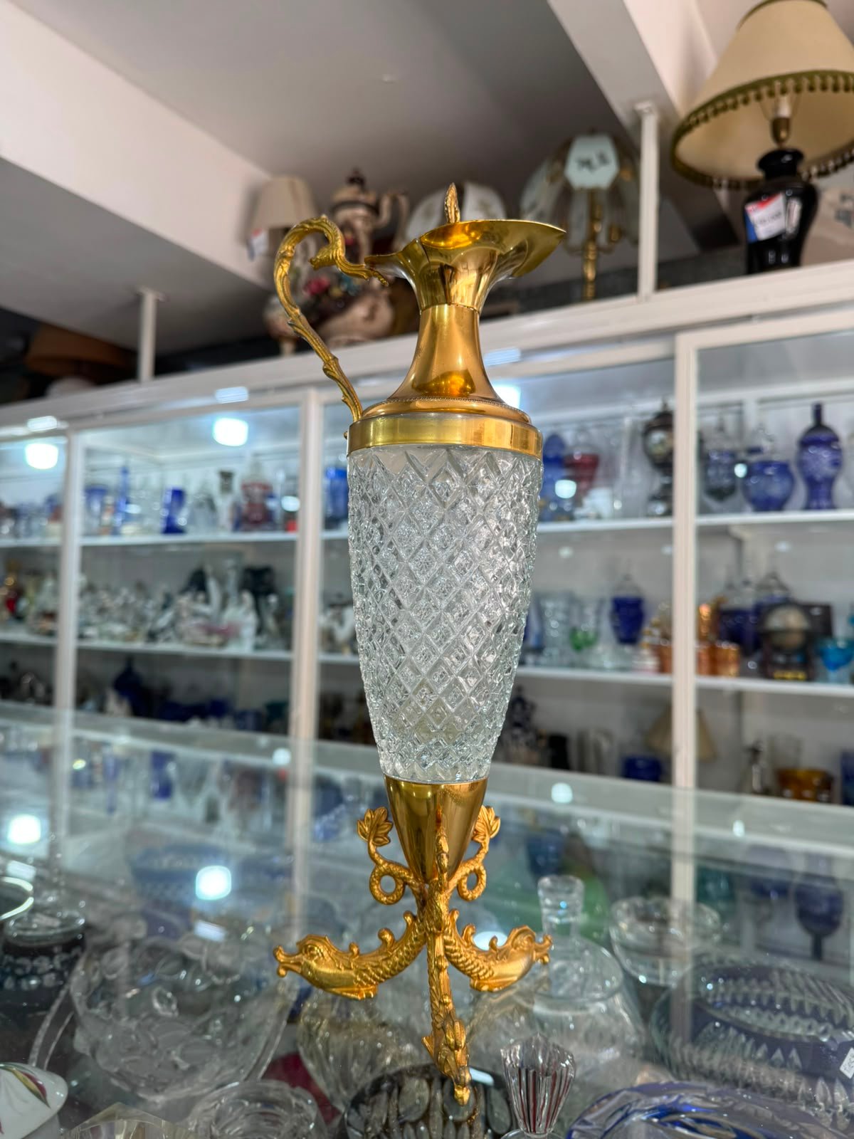 Jarra de cristal súper tallado con bronce - Imagen 6