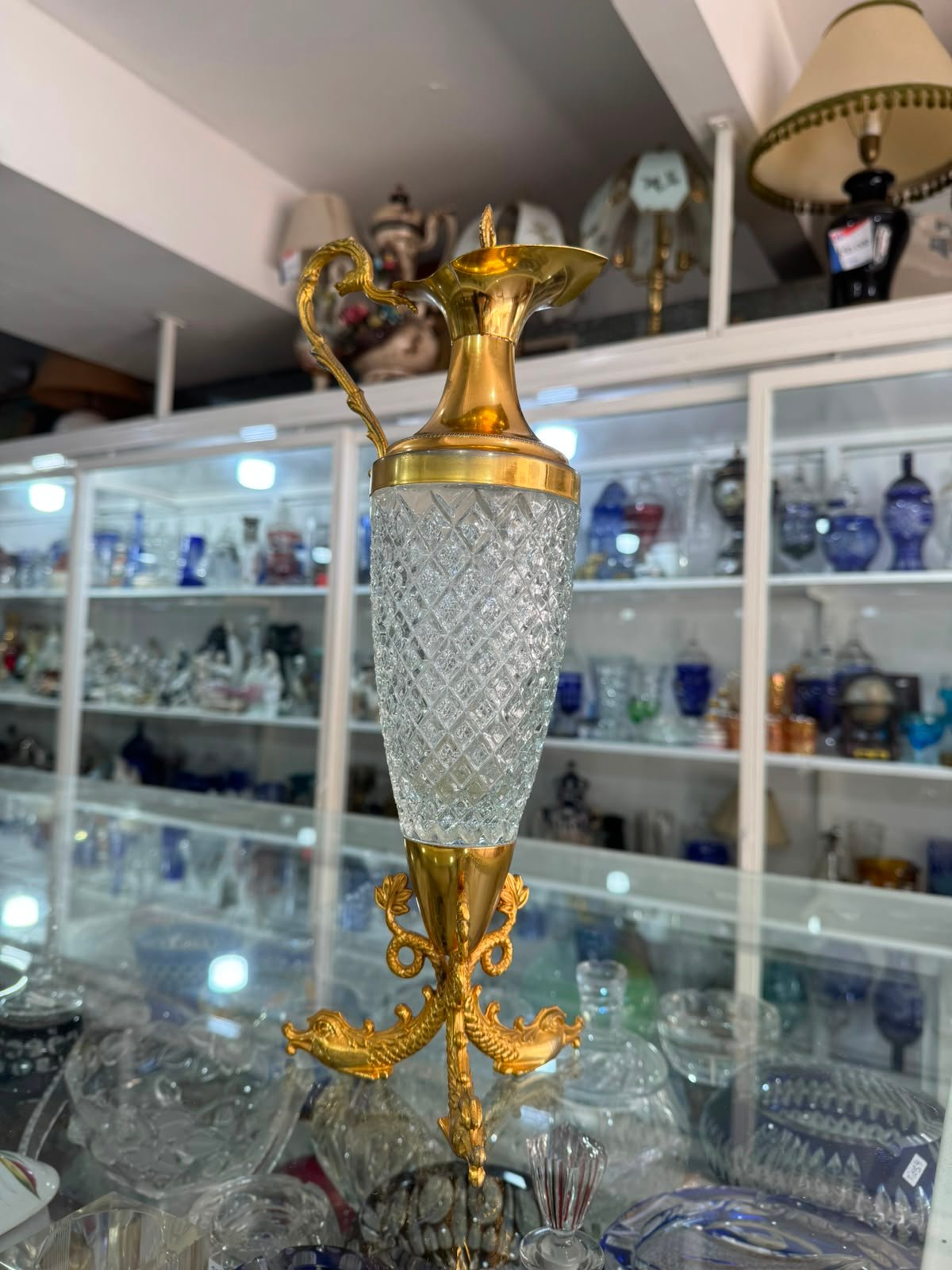 Jarra de cristal súper tallado con bronce - Imagen 7