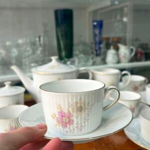 Juego de té porcelana verbano para 12 personas