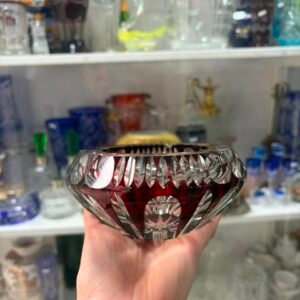 Cenicero de cristal súper tallado rubi