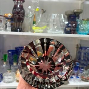 Cenicero de cristal súper tallado rubi