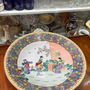 Fuente porcelana oriental pintada a mano