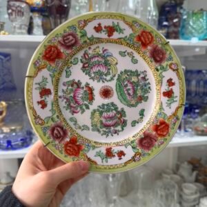 Plato porcelana oriental pintado a mano