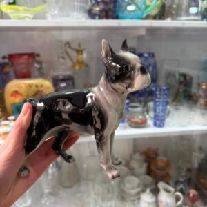 Figura perro Boston Terrier de porcelana