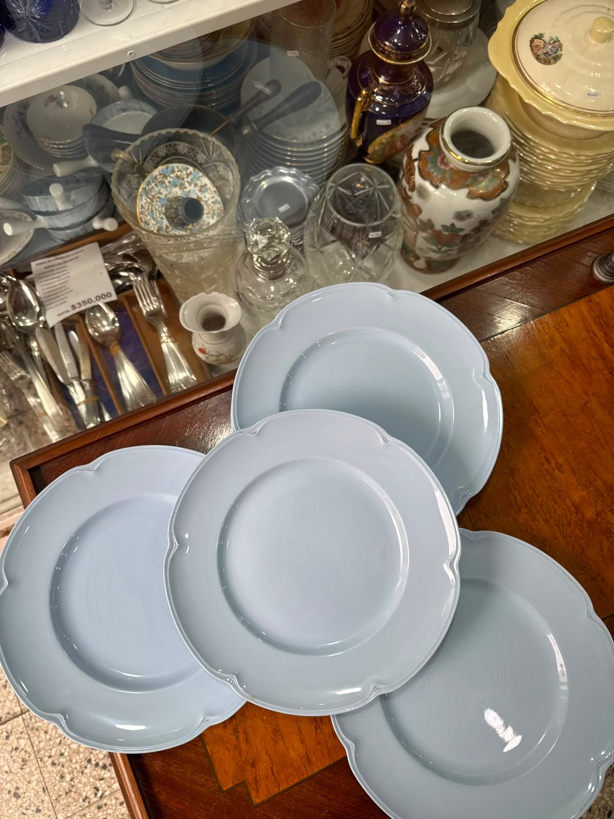 Juego de 6 platos playos celeste pastel johnson bros