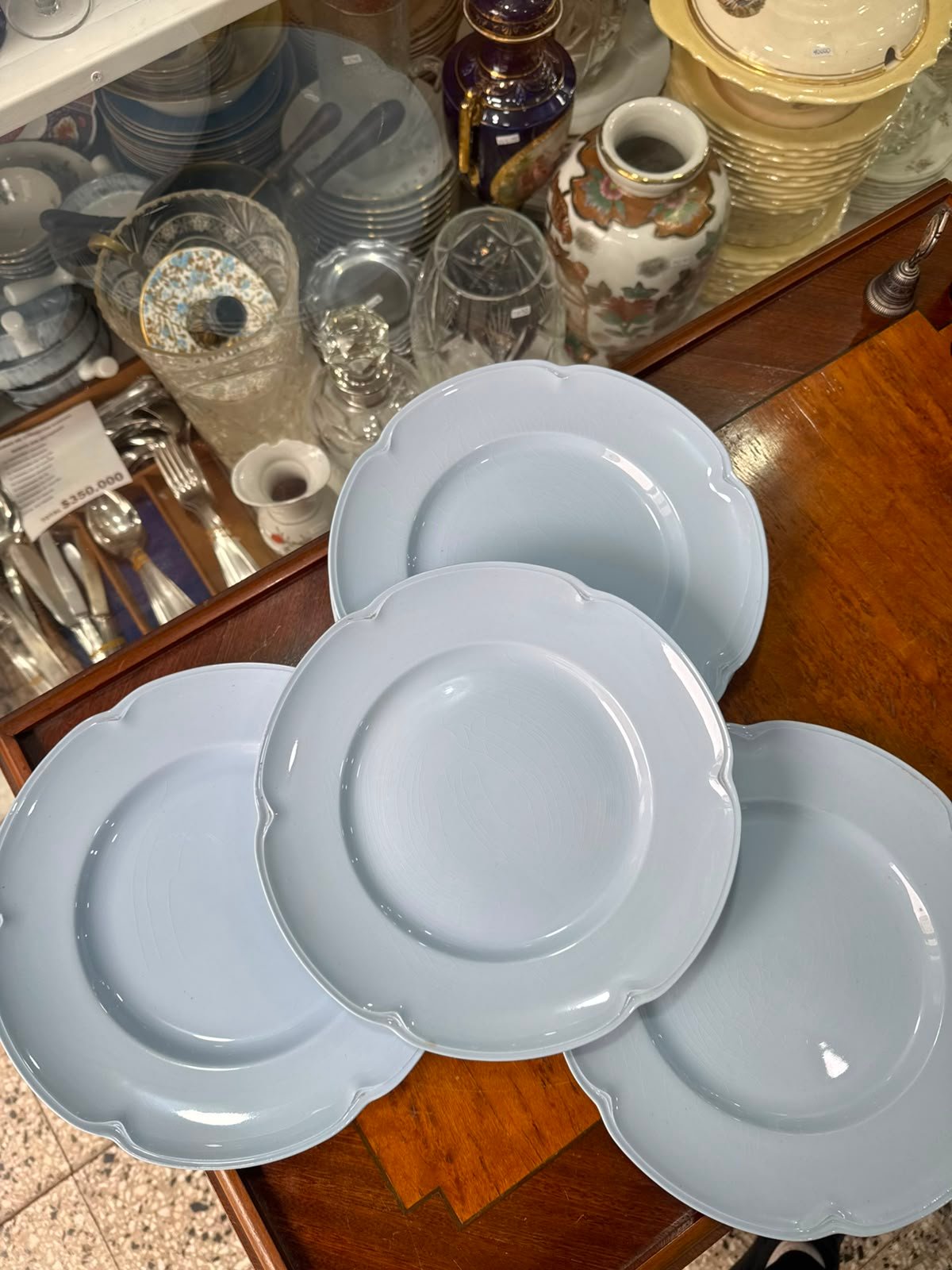Juego de 6 platos playos celeste pastel johnson bros - Imagen 3