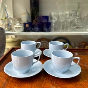 Set de 4 dúos de café inglés celeste pastel johnson bros