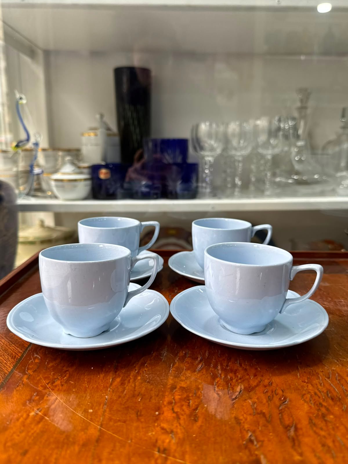 Set de 4 dúos de café inglés celeste pastel johnson bros - Imagen 3