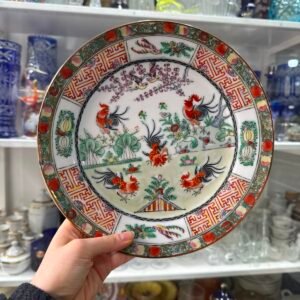 Plato porcelana oriental pintado a mano
