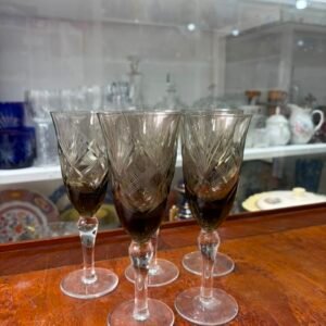 Set de 5 copas de cristal súper tallado