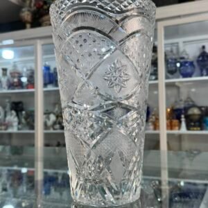 Exquisito florero de cristal súper tallado europeo