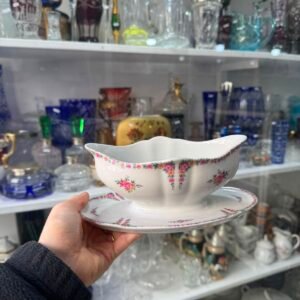 Salsera con fuente porcelana verbano