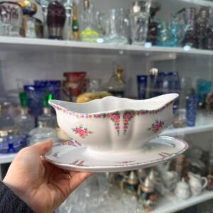 Salsera con fuente porcelana verbano