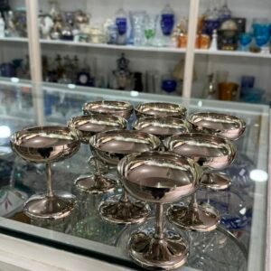 Juego de 9 copas de postre o brindis platería