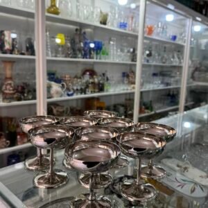 Juego de 9 copas de postre o brindis platería