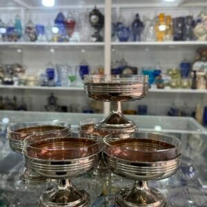 Set de 5 copas alemanas platería con cristal