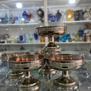 Set de 5 copas alemanas platería con cristal
