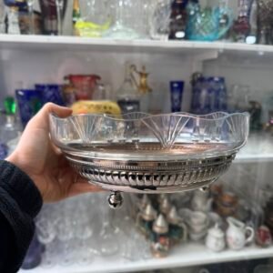 Centro de mesa de platería alemana con cristal