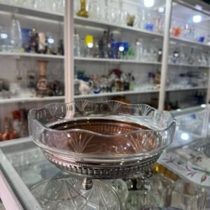 Centro de mesa de platería alemana con cristal