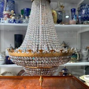 Araña cristal de roca con bronce