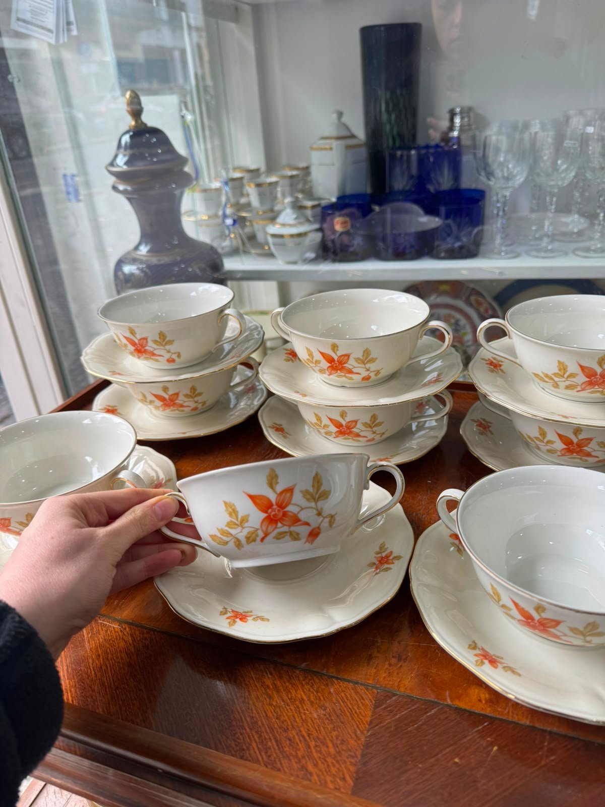 Juego de 12 consomeras con plato porcelana bavaria alemana - Imagen 6