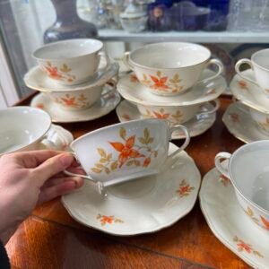 Juego de 12 consomeras con plato porcelana bavaria alemana
