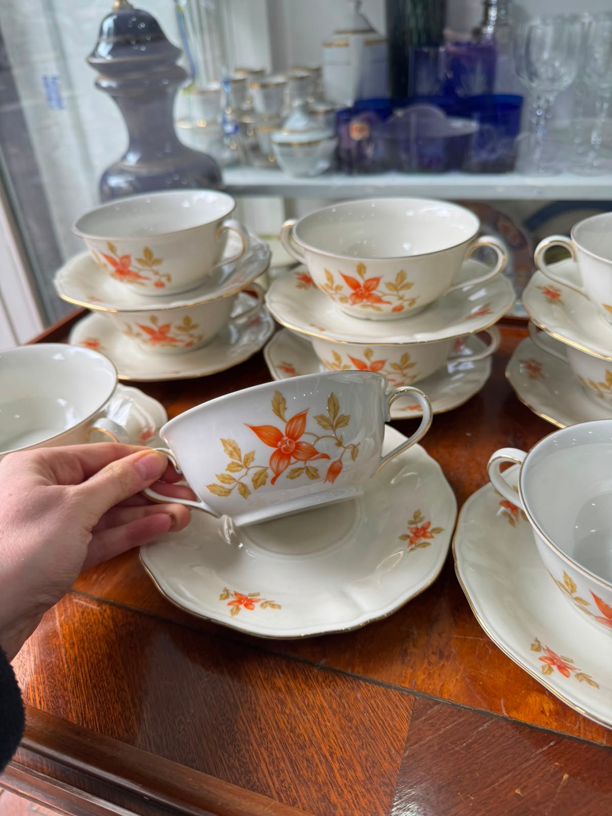 Juego de 12 consomeras con plato porcelana bavaria alemana