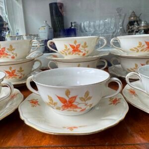 Juego de 12 consomeras con plato porcelana bavaria alemana