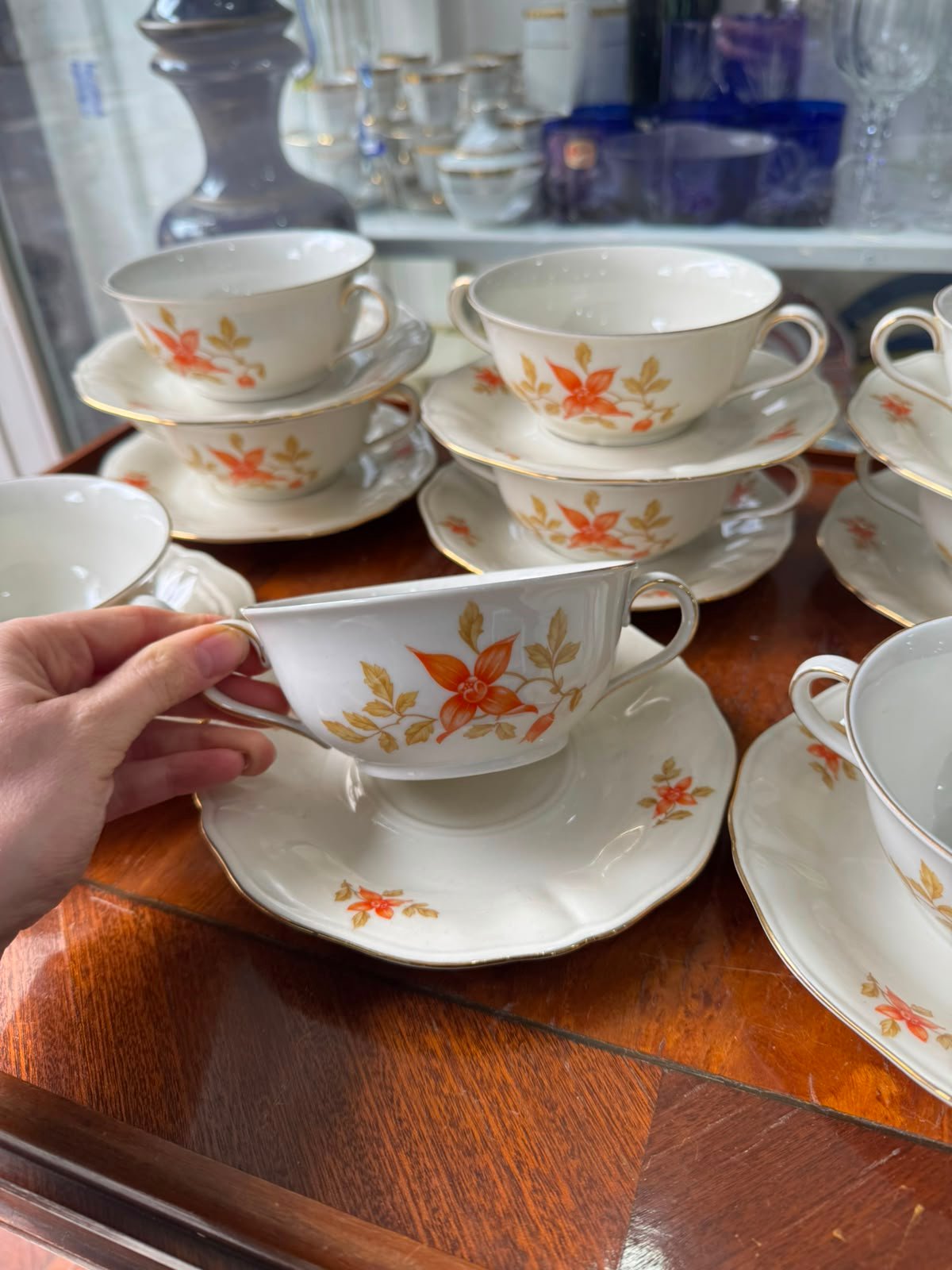 Juego de 12 consomeras con plato porcelana bavaria alemana - Imagen 3