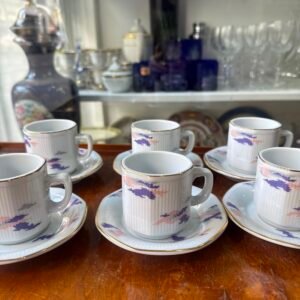 Juego de 6 dúos de café porcelana tsuji nubes