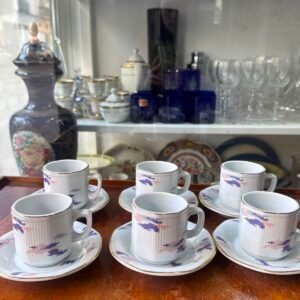 Juego de 6 dúos de café porcelana tsuji nubes