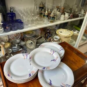 Juego de 12 platos playos porcelana tsuji nubes