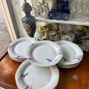 Juego de 12 platos playos porcelana tsuji nubes