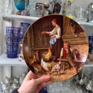 Plato de porcelana de colección pintado a mano