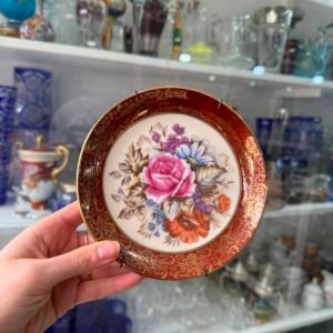 Plato porcelana tsuji pintado a mano con oro