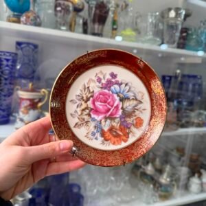 Plato porcelana tsuji pintado a mano con oro
