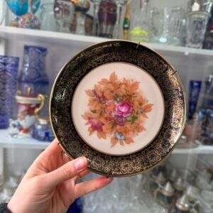 Plato porcelana tsuji pintado a mano con oro