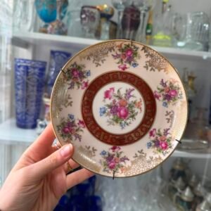 Plato porcelana tsuji pintado a mano con oro
