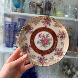 Plato porcelana tsuji pintado a mano con oro