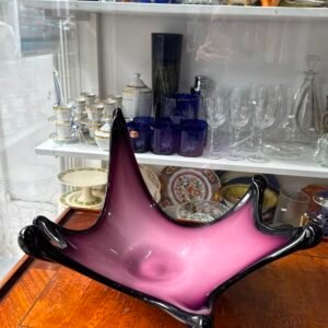Centro de mesa de cristal de murano violeta